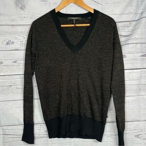 Scotch & Soda Maison Scotch stargazer sweater top Black Bronze V-Neck Size S